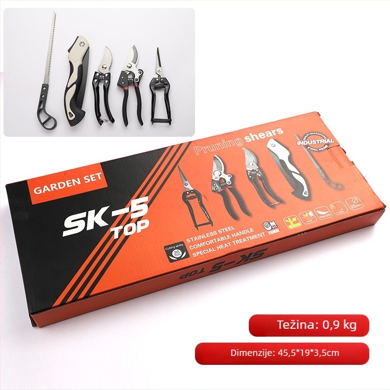 BRKEN SK-5 set od pet dijelova — škare za podrezivanje i sklopiva pila