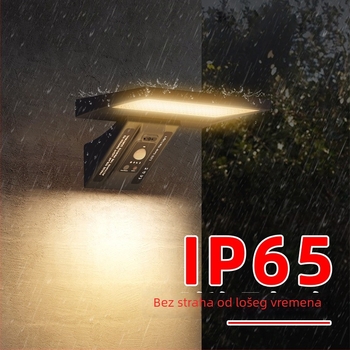 Solarna vanjska zidna svjetiljka za vrt s senzorom pokreta, IP65, 10W, 3.2V, radno vrijeme 12–16h
