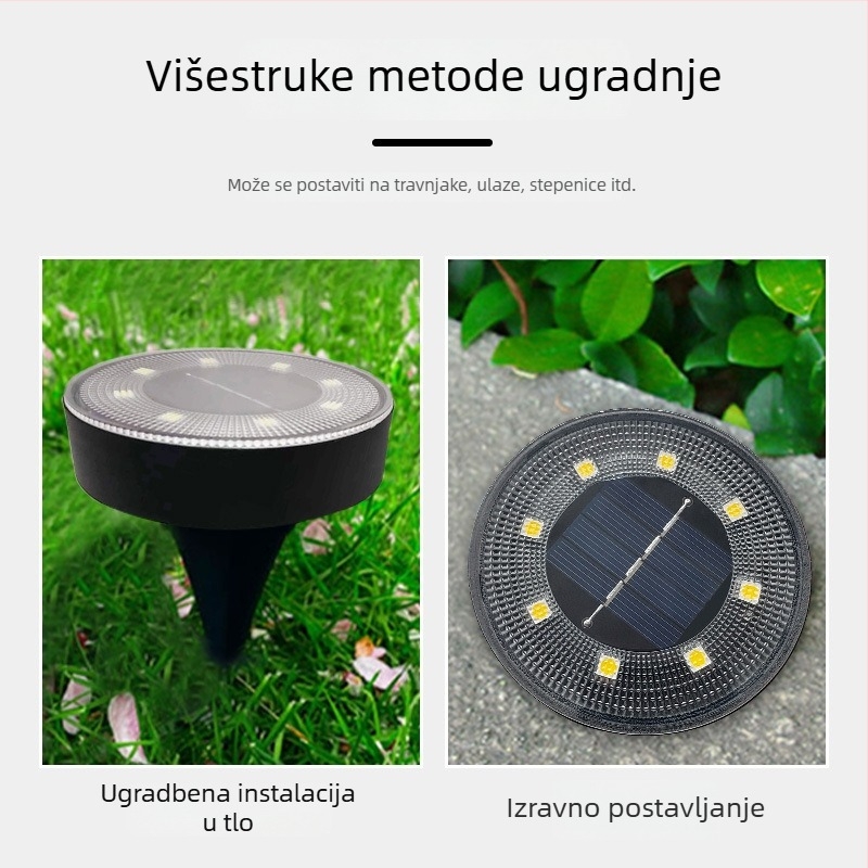 Solarne vanjske lampe – vodootporne za stepenice, vrt i travu, podzemne solarne lampe za dvorište