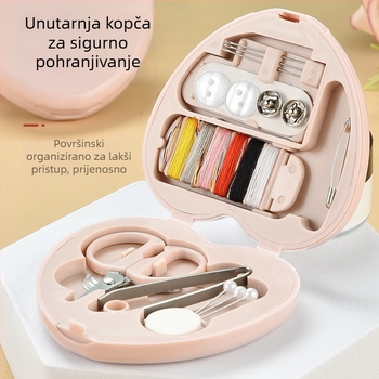 Kutija za šivanje, 8-dijelni set, u obliku srca, kutija za pohranu igala, višenamjenski (Podrijetlo Zhejiang)