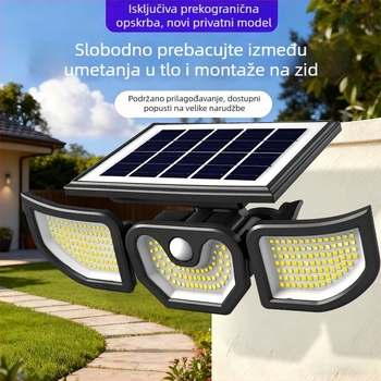 Angel solarno zidno svjetlo s detektorom pokreta za vanjske staze, vrt i travnjak