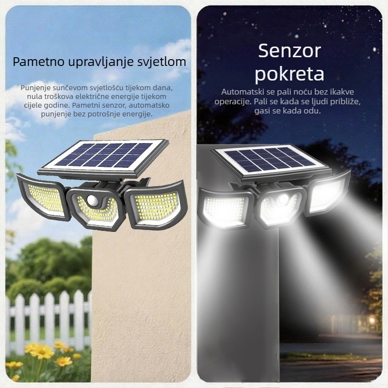 Angel solarno zidno svjetlo s detektorom pokreta za vanjske staze, vrt i travnjak