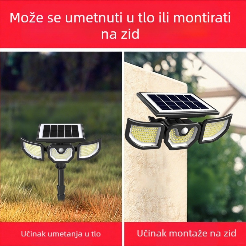 Angel solarno zidno svjetlo s detektorom pokreta za vanjske staze, vrt i travnjak