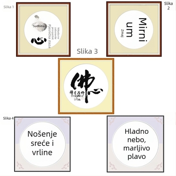 Križno šivanje u kineskom stilu – male zidne slike za dnevni boravak, serija slika s porukom „Nebo nagrađuje trud”