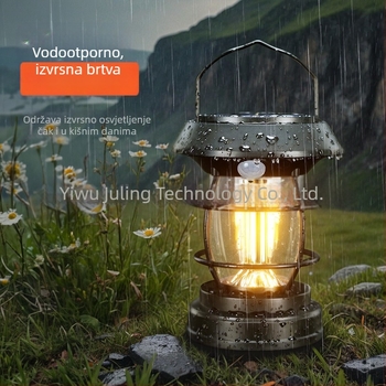 Solarna kamp lamp IP65 5W LED 3,7V 6–12h trajanje
