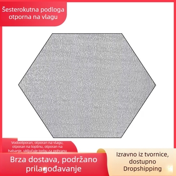Šesterokutna vodootporna podloga za kampiranje na otvorenom, s aluminijskom folijom, dodatak šatoru i piknik podloga