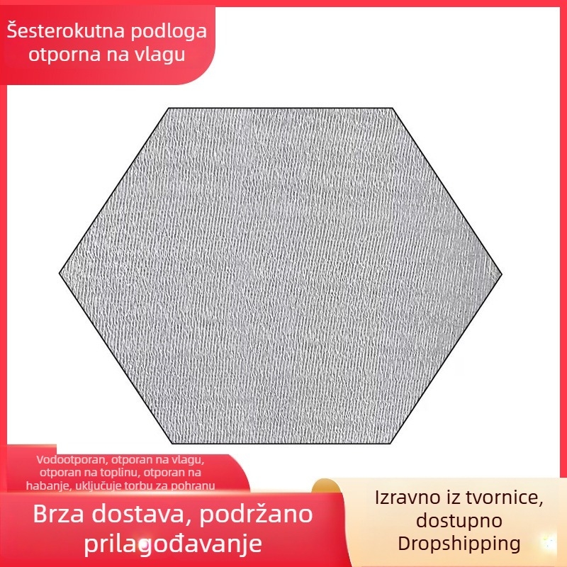 Šesterokutna vodootporna podloga za kampiranje na otvorenom, s aluminijskom folijom, dodatak šatoru i piknik podloga
