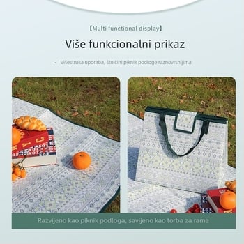 Vanjska dvostruko namijenjena piknik prostirka, vodootporna i sklopiva, protuklizna i vlagootporna, za 1–2 osobe, teži 200 g (Materijal: PE + bisernata vata + aluminijski PET; Model: 001; Šifra proizvoda: WW-001; Kapacitet: 1–2 osobe)