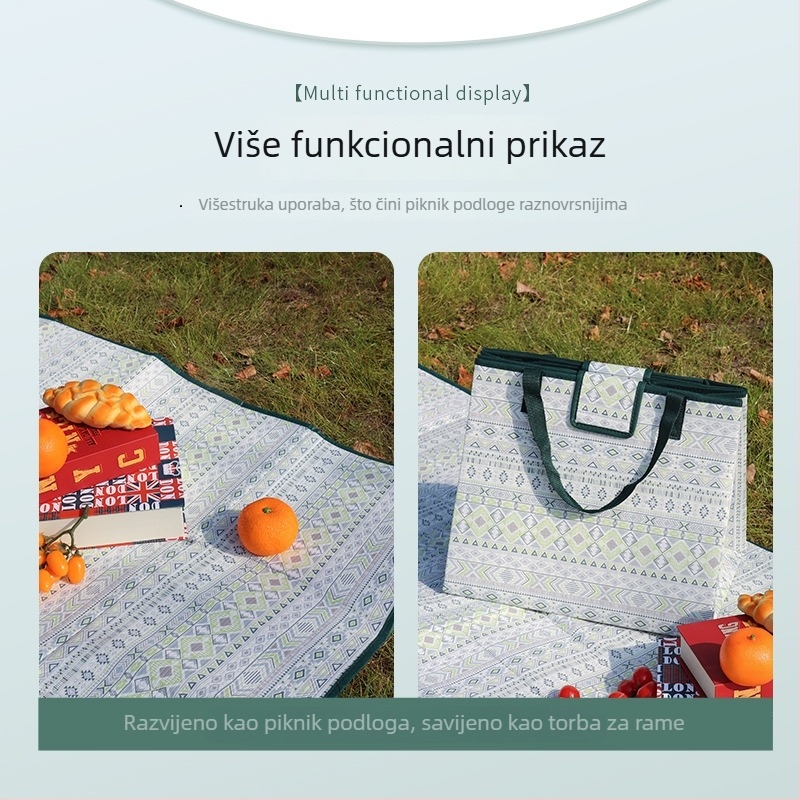 Vanjska dvostruko namijenjena piknik prostirka, vodootporna i sklopiva, protuklizna i vlagootporna, za 1–2 osobe, teži 200 g (Materijal: PE + bisernata vata + aluminijski PET; Model: 001; Šifra proizvoda: WW-001; Kapacitet: 1–2 osobe)