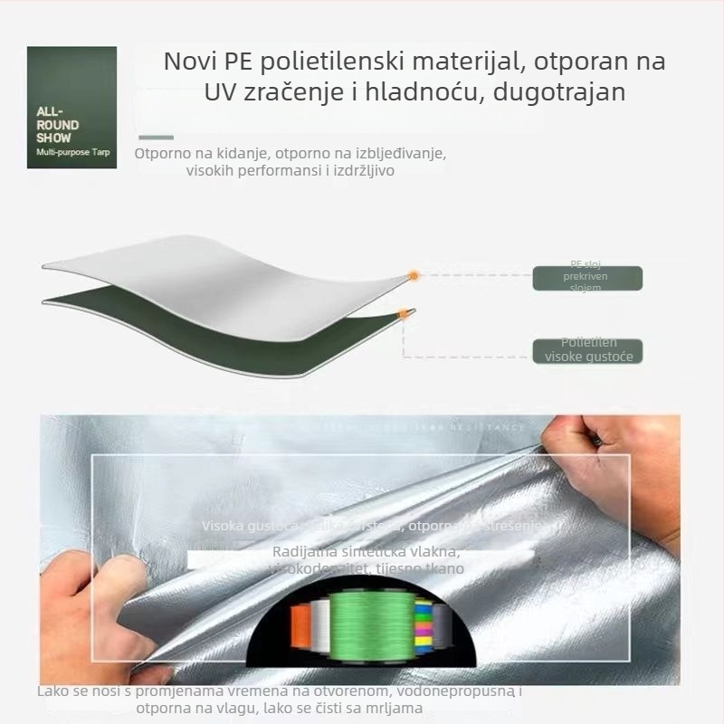 Vanjska podloga za šator i kampiranje, debela, otporna na vlagu i habanje, polietilen