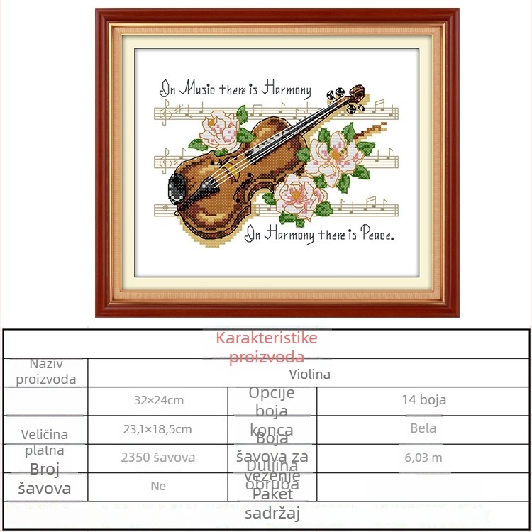 Set za križnićno šivanje: uzorak cvijeće/trava/lišće na 11CT platnu od ekološkog pamuka