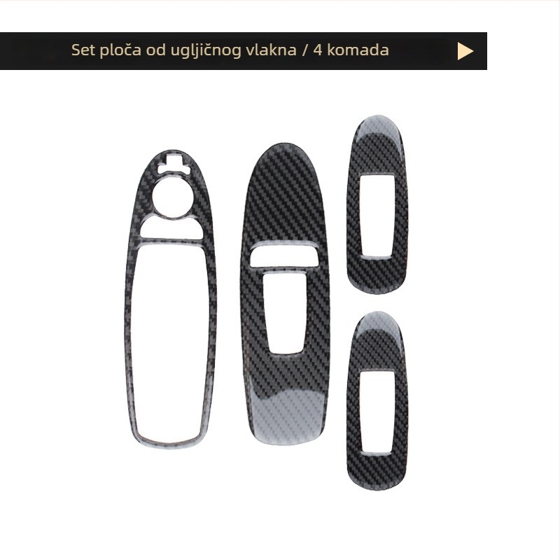 Unutarnji panel od karbonskih vlakana za Infiniti Q50/Q60 - pravo karbonsko vlakno, samoljepljiva pozadina, tiskano logo, mogućnost prilagodbe