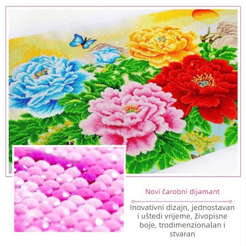 5D set za dijamantnu sliku, potpuno prekrivanje dijamantima, motiv crtić/anime, platno 11CT, najlon materijal