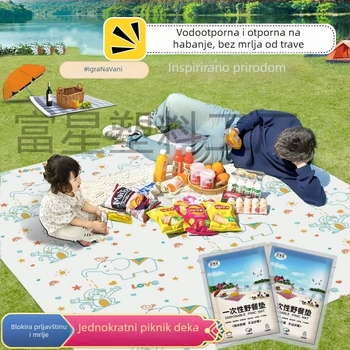 Jednokratni piknik madrac za kampiranje – netkana tkanina, vodootporna i otporna na vlagu, koži-prijazna prozračna tkanina, za 4–8 osoba, težina 190 g