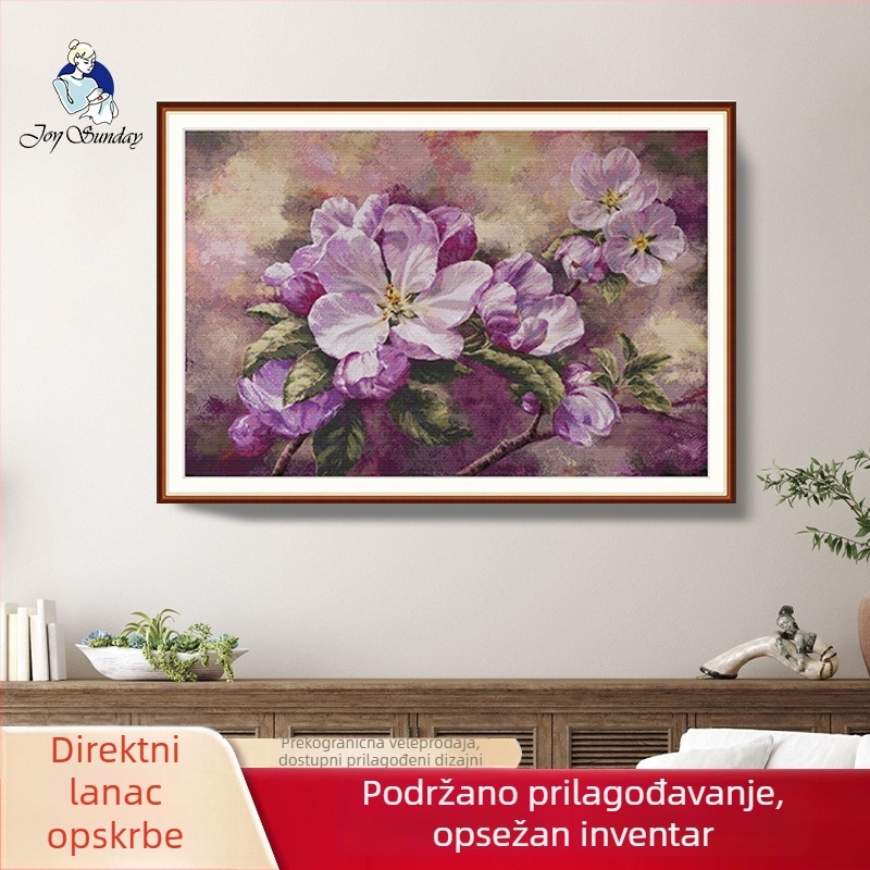 Set za križno šivanje s cvjetovima jabuke za zidnu dekoraciju dnevnog boravka i spavaće sobe