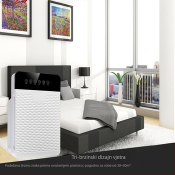 Kućni pročišćivač zraka s negativnim ionima i UV dezinfekcijom, kompozitni filter, protok zraka 51–150 m³/h, buka 36–45 dB, pogodno za prostorije 31–40 m², daljinski upravljač