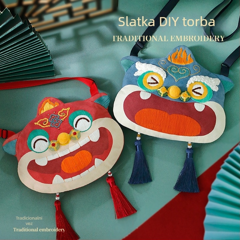 DIY set za šivanje – talisman mira, preslatko stvorenje s zmajem, izvezeni ruksak, ručno izrađen dar najboljoj prijateljici