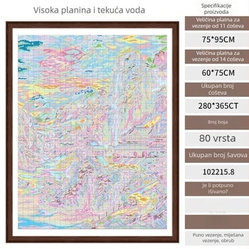 Set križnog šivanja: pejzaž, pamuk niti i platno, Novi kineski stil, šivanje na platnu
