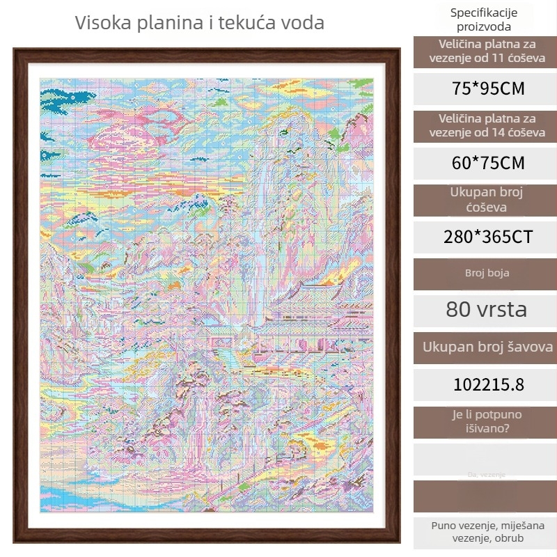 Set križnog šivanja: pejzaž, pamuk niti i platno, Novi kineski stil, šivanje na platnu