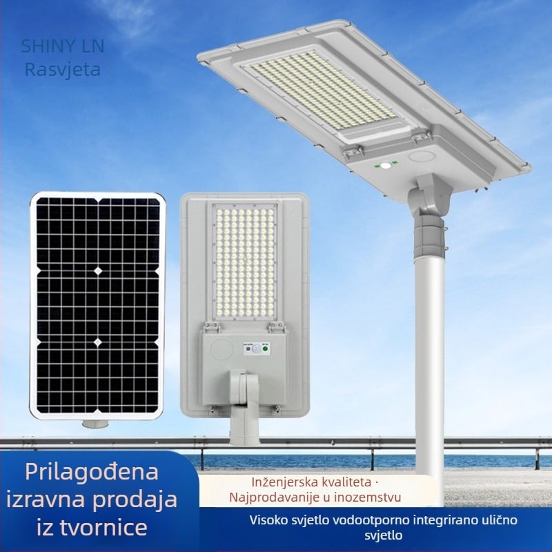 Solarna integrirana ulična rasvjeta za vanjsku upotrebu, vodootporna LED visoke svjetline i snage