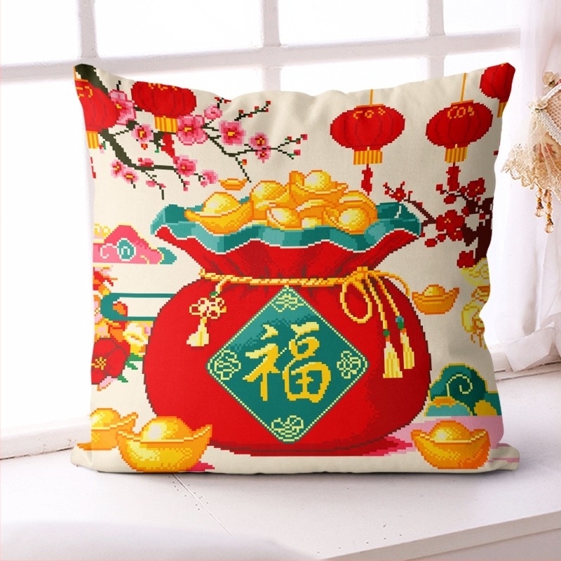 Jastuk za križno šivanje s trostrano otvorenom navlakom – komplet za križno šivanje, platno 11 ct, kineska stil serija, moderan minimalistički stil, šifra proizvoda Dbr9699