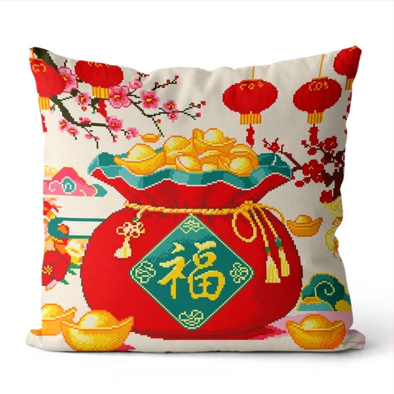 Jastuk za križno šivanje s trostrano otvorenom navlakom – komplet za križno šivanje, platno 11 ct, kineska stil serija, moderan minimalistički stil, šifra proizvoda Dbr9699