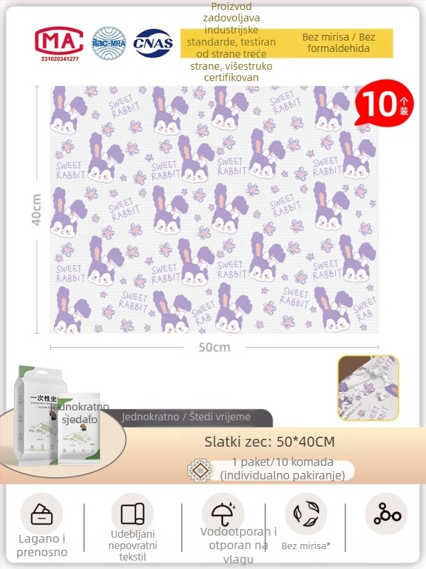 Vanjska jednokratna jastučić za sjedenje i podloga za tlo — prijenosna protuklizna i vlagootporna poliesterska podloga za kampiranje (1-2 osobe)