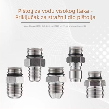 Nerđajući čelik, vanjski navoj 3/8, brzi spojni adapter za visokotlačni čistač, model 133, izlaz pištolja za pranje automobila