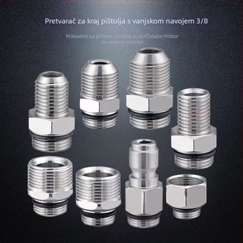 Nerđajući čelik, vanjski navoj 3/8, brzi spojni adapter za visokotlačni čistač, model 133, izlaz pištolja za pranje automobila
