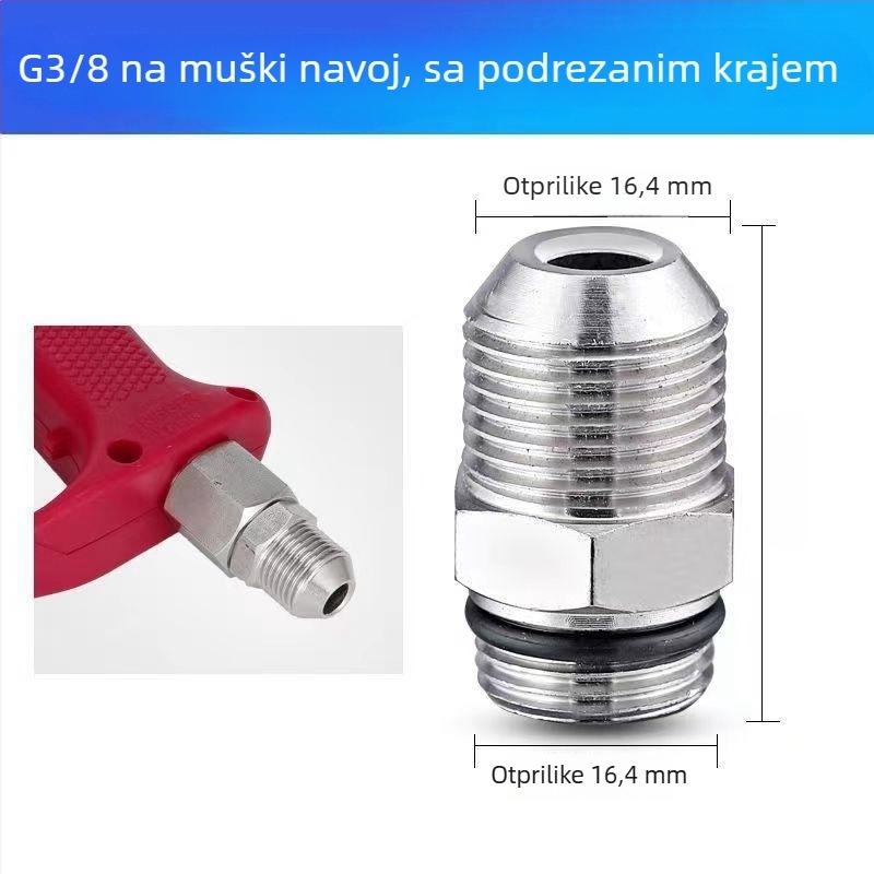 Nerđajući čelik, vanjski navoj 3/8, brzi spojni adapter za visokotlačni čistač, model 133, izlaz pištolja za pranje automobila