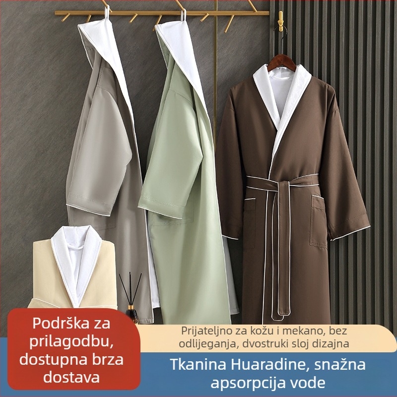 Bademantel od gabardina, 900 g, šivanje, unisex, za hotelsku upotrebu