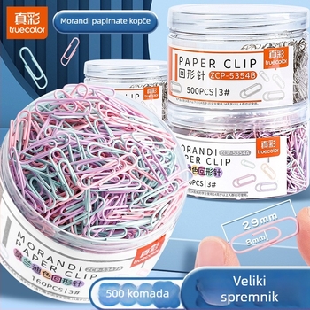 Metalni klip za papir Truecolor Pclip, model Pclip, materijal: metal, pakiranje: konzerva, 500 komada
