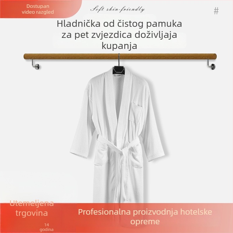 Hotelski ogrtač za kupaonicu, pamuk, Cut Velvet, 1200 g, Češljana pređa, Prilagodljivo