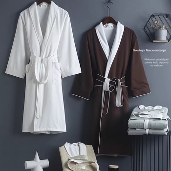 Hotelski ogrtač za parove, miješani materijal, 1000 g, dvostruki sloj revera, mogućnost tiskanja logotipa