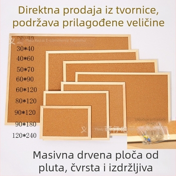 Vješena drvena korkna ploča s jednoslojem i dvostrukom stranom – kućne bilješke, zid s fotografijama iz vrtića i ploča vizije