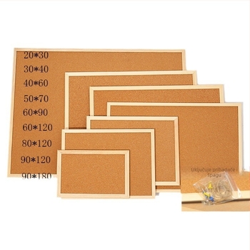 Vješena drvena korkna ploča s jednoslojem i dvostrukom stranom – kućne bilješke, zid s fotografijama iz vrtića i ploča vizije