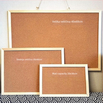 Jednostrana pluta ploča za fotografije s drvenim okvirom — moderan minimalistički stil; materijal: drvo; izrada: druga; marka Cork