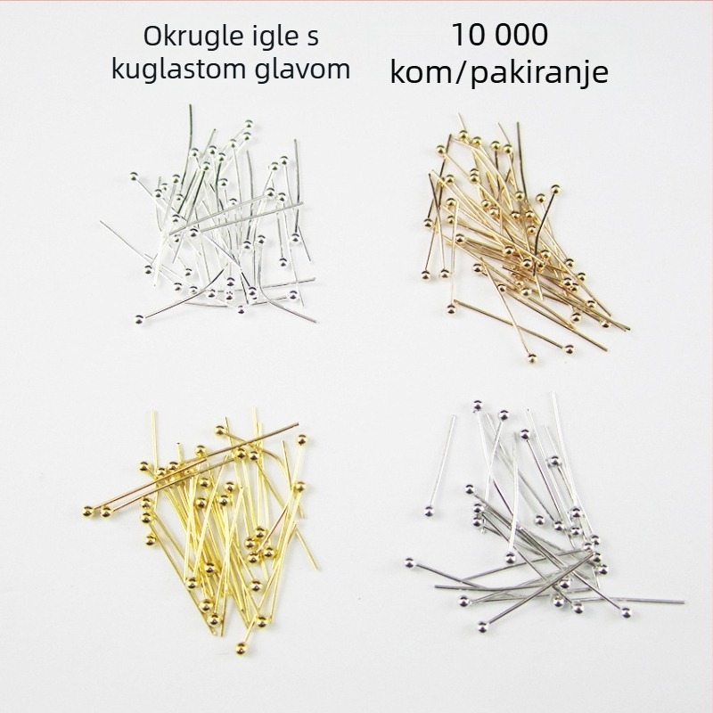 Bakreni kuglični čavli za DIY nakit, ručno izrađene perle, 2 mm, pakiranje 10.000 kom