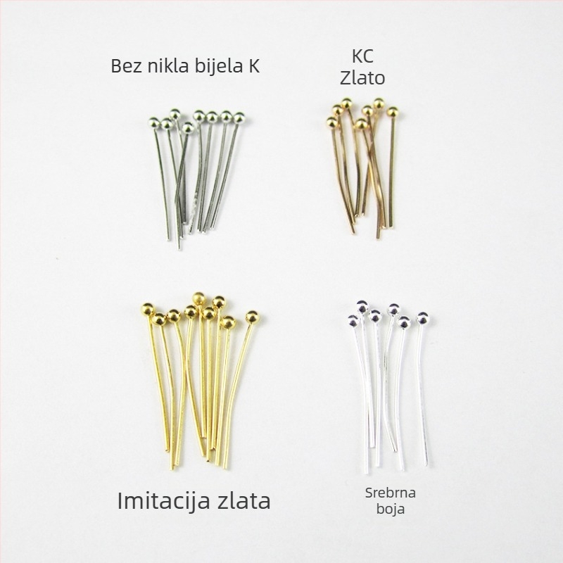 Bakreni kuglični čavli za DIY nakit, ručno izrađene perle, 2 mm, pakiranje 10.000 kom