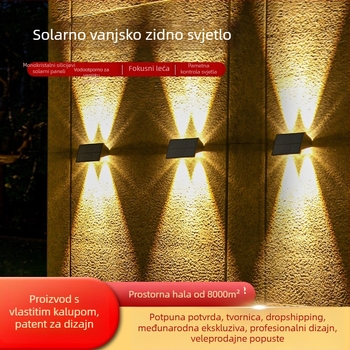 Solarna vanjska zidna rasvjeta za vrt – LED zidno svjetlo, moderan dizajn, IP54