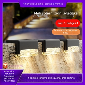Solarno vanjsko svjetlo za stepenice, IP65 vodootpornost, LED izvor, solarno napajanje, induktivni prekidač, 6–12 sati rada