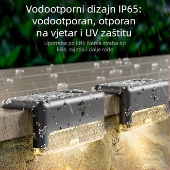 Solarno vanjsko svjetlo za stepenice, IP65 vodootpornost, LED izvor, solarno napajanje, induktivni prekidač, 6–12 sati rada