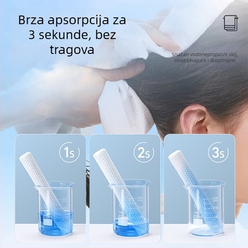 Jednokratne ručnike za frizere i salone ljepote — Materijal: regenerirana celulozna vlakna; Glavni sastojci: vlakna drvenog celuloznog vlakna; Upijanje vode: 0–5 s; Proizvodni proces: jednostavno tkanje