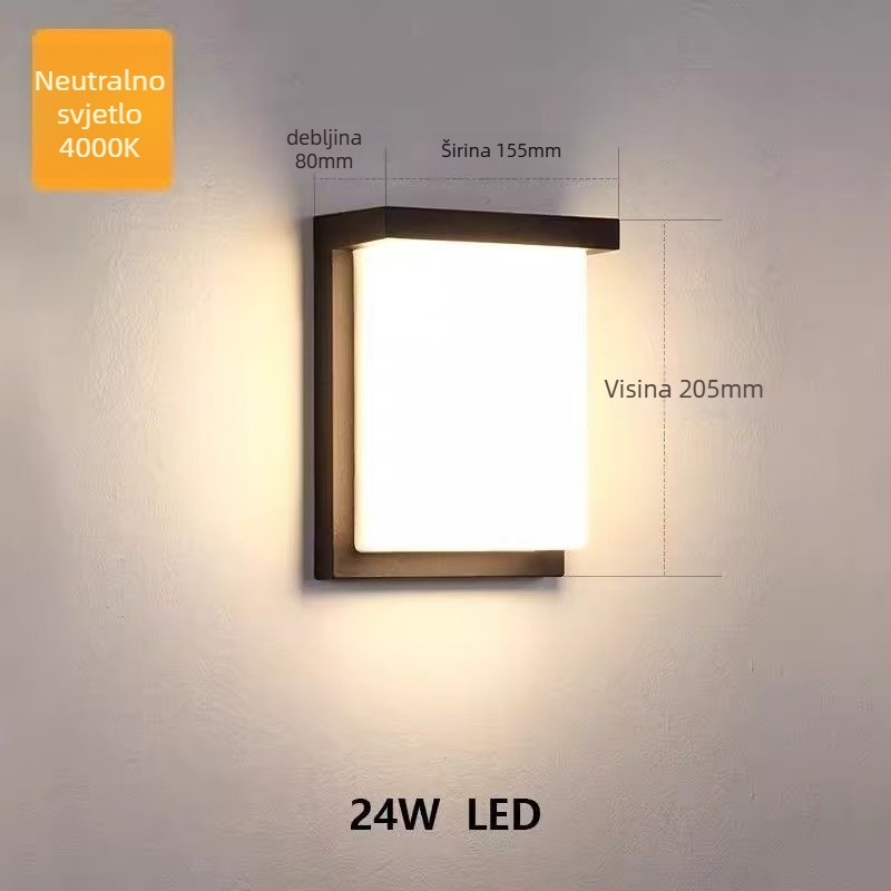 Vanjsko zidno svjetlo za ulaznu okućnicu – aluminijsko kućište, Cree LED, 220V, IP66, trajanje 5000 sati