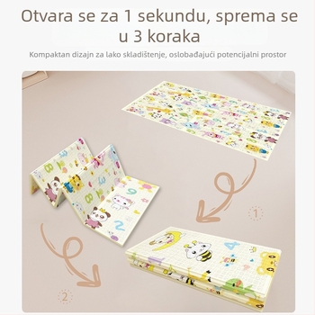 XPE debeli dječji madrac za puzanje, sklopivi pjenasti madrac s dvostrukim otiskom, pravokutni podni tepih za dom