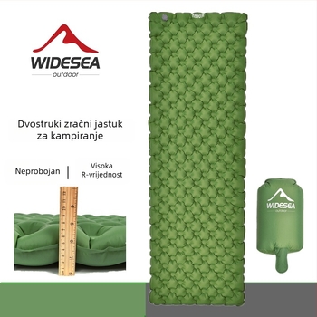Widesea kamperska napuhavajuća jastučnica za jednu osobu s dvostrukom komorom, TPU + najlon, težina 1000 g, model WSCM-006G
