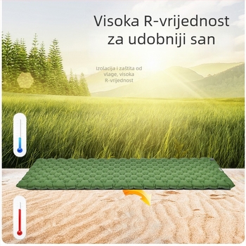 Widesea kamperska napuhavajuća jastučnica za jednu osobu s dvostrukom komorom, TPU + najlon, težina 1000 g, model WSCM-006G