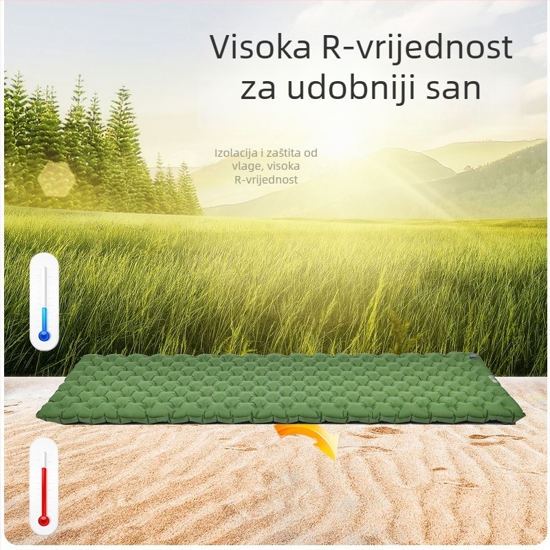 Widesea kamperska napuhavajuća jastučnica za jednu osobu s dvostrukom komorom, TPU + najlon, težina 1000 g, model WSCM-006G