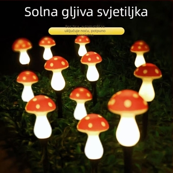Vanjska LED lampica u obliku gljive, IP67 vodootporna, PVC kućište, 0,5 W, CE certifikat, radno vrijeme 6–12 sati