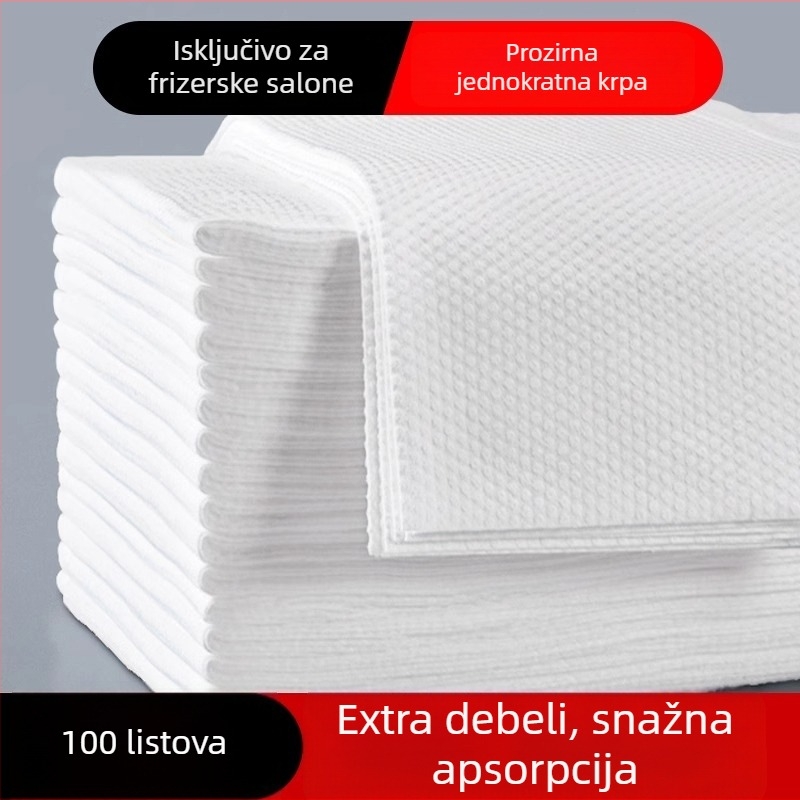 Jednokratna maramica za kosu za salone ljepote, vlakno regenerirane celuloze, vlakno drvene pulpe, upijanje 0-5 s, obična tkanina, prilagodljiva obrada